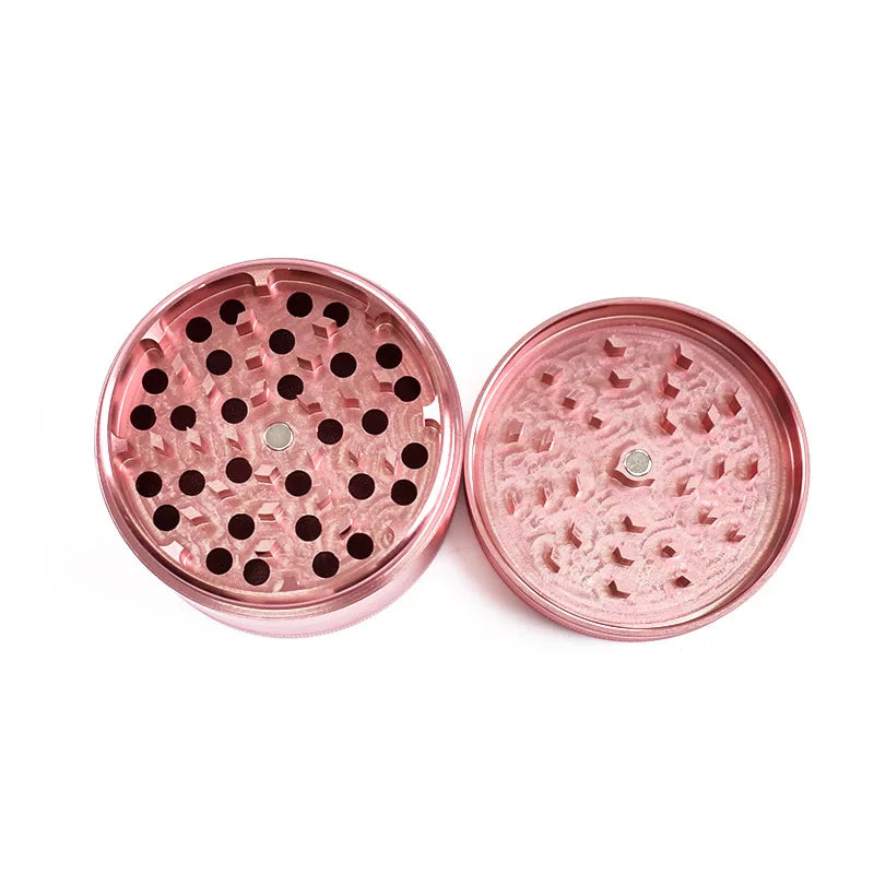4-Pieces 40Mm Herb Pink Tobacco Grinder Smoking Accessories Manual Hand Grass Spice Aluminium Zinc Grinder Smoking Pipe