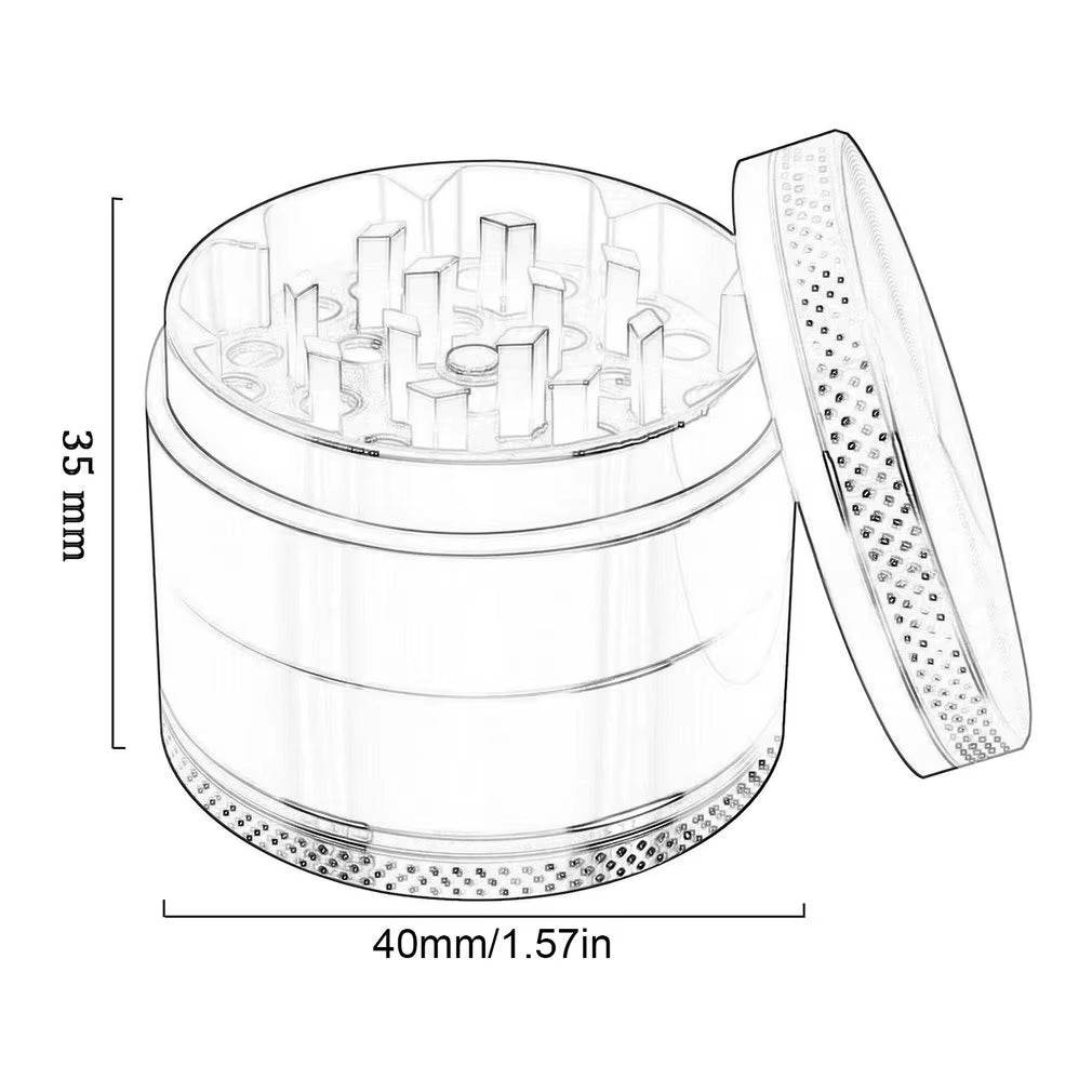 40Mm Herb Metal Grinder 4-Layer Iridescent Tobacco Grinder Spice Miller Crusher Zinc Alloy Smoke Accessories Nano Paint Surface