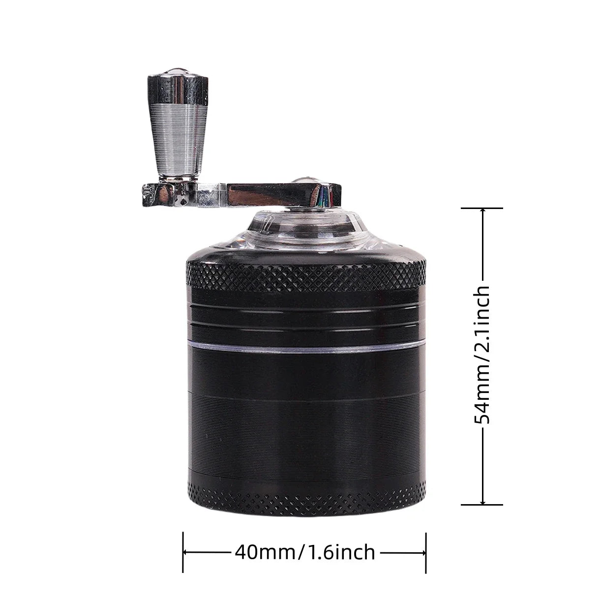 1.6Inch Handle Herb Grinder 4-Layer Manual Spice Mill Metal Pepper Salt Mortar Raw Grass Tobacco Grinder Cigarette Accessories