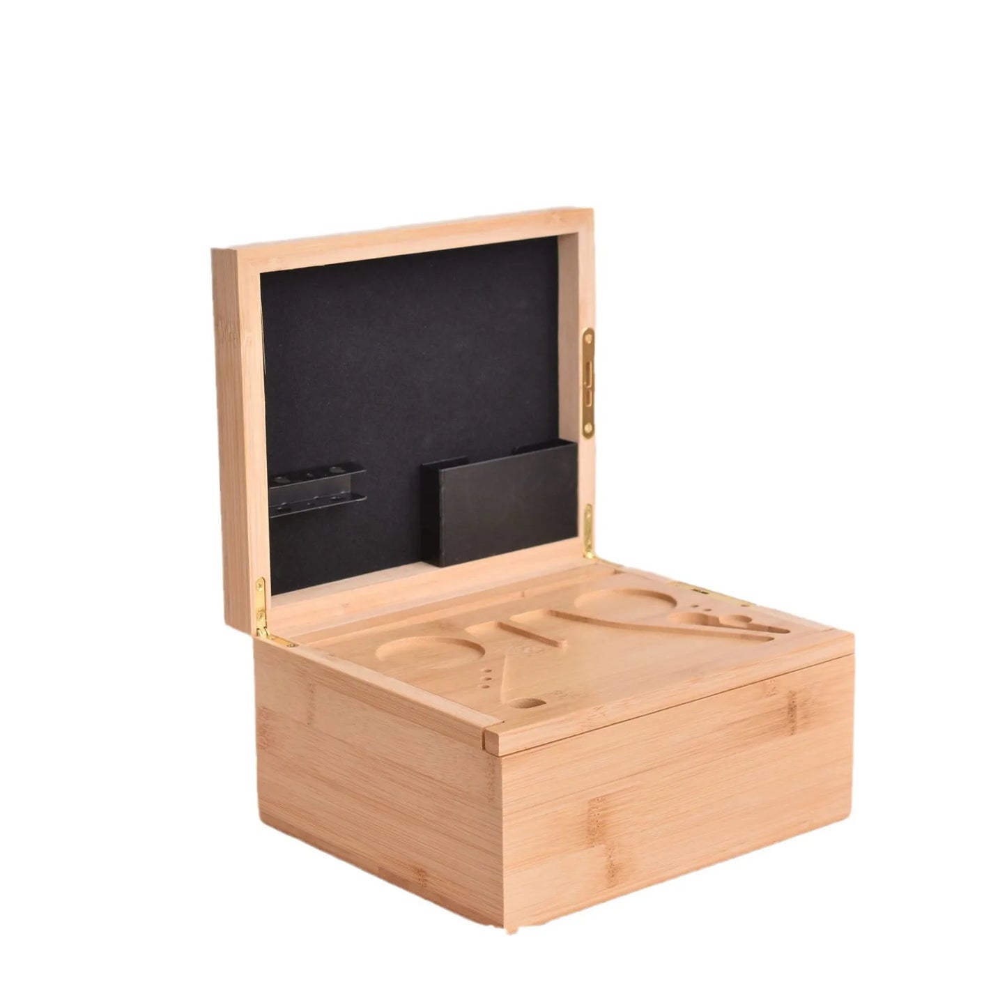 Premium Bamboo Storage Chest Movable Rolling Tray Wood Box Case Crusher Organizer Smoking Accessories Tools Table Decorations