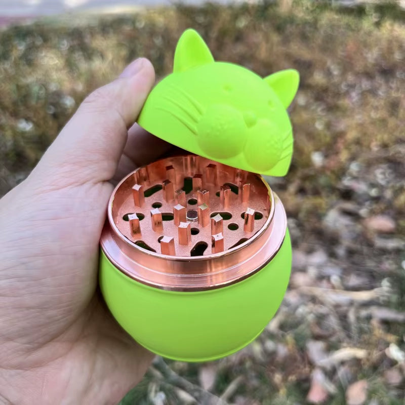 Cute Cat Shape Metal Smoking Grinder Zinc Alloy Cigarette Grinder Spice Grinder Tool