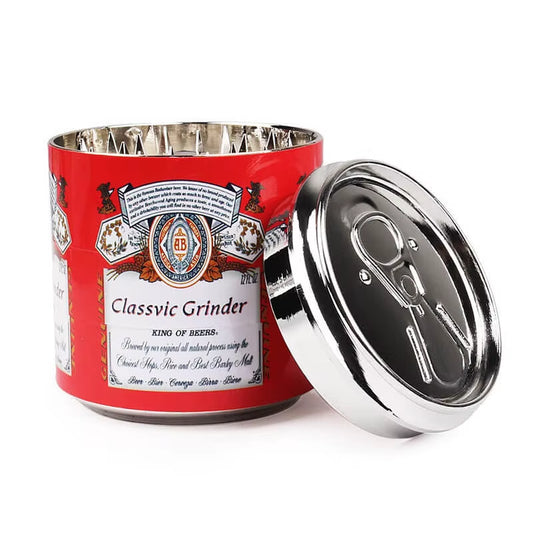 50Mm Zinc Alloy Herb Smoking Tobacco Grinder Crusher 4 Layer Tobacco Grinder Small Beer Zip Top Can Metal Grinder Grinder