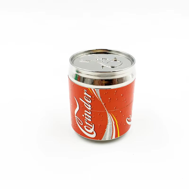 50Mm Zinc Alloy Herb Smoking Tobacco Grinder Crusher 4 Layer Tobacco Grinder Small Beer Zip Top Can Metal Grinder Grinder