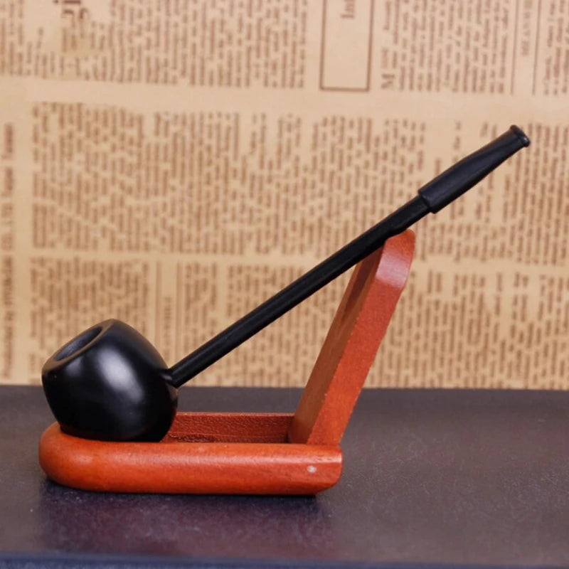 High Grade Ebony Pipe Wood Pipes Smoking Portable Smoking Pipe Herb Tobacco Pipe Gifts Narguile Grinder Smoke Mouthpiece