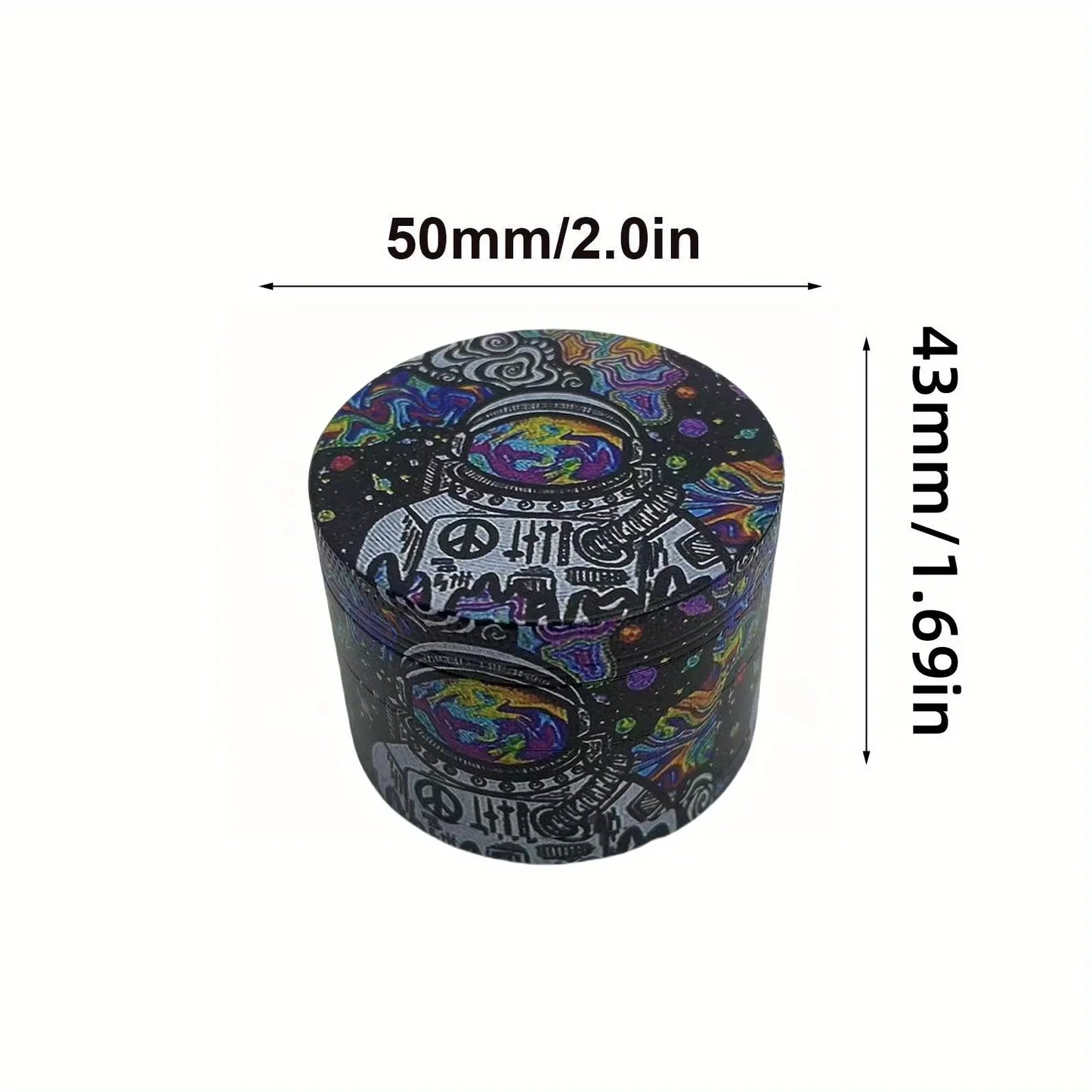 50Mm Metal Astronaut Herb Grinder 4-Layer Spice Mill Mortar Raw Grass Tobacco Grinder Kitchen Tool Cigarette Smoking Accessories