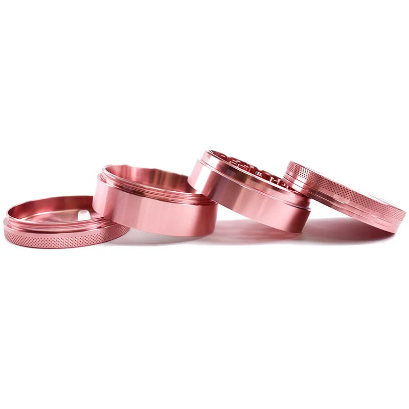 4-Pieces 40Mm Herb Pink Tobacco Grinder Smoking Accessories Manual Hand Grass Spice Aluminium Zinc Grinder Smoking Pipe