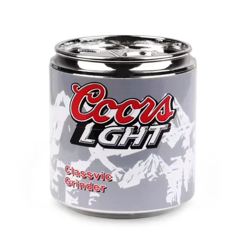 50Mm Zinc Alloy Herb Smoking Tobacco Grinder Crusher 4 Layer Tobacco Grinder Small Beer Zip Top Can Metal Grinder Grinder