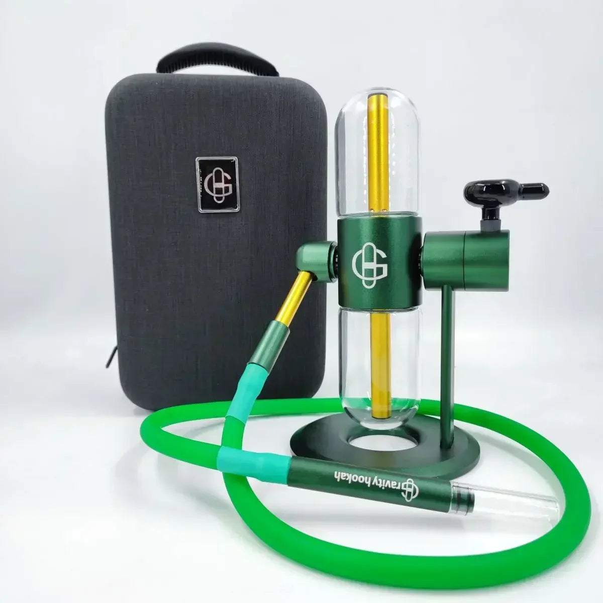 High Qulity Hookah Pipes Smoking Grass Set with Glass Tobacco Bowls Portable Handbag Metal Shisha Water Pipes Smoking Accessory