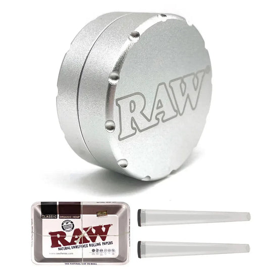 2-Layer 50Mm Herbal Tobacco Grinder Herb Metal Rolling Tray Kit Smoking Set Plastic Roller Maker Storage Tube