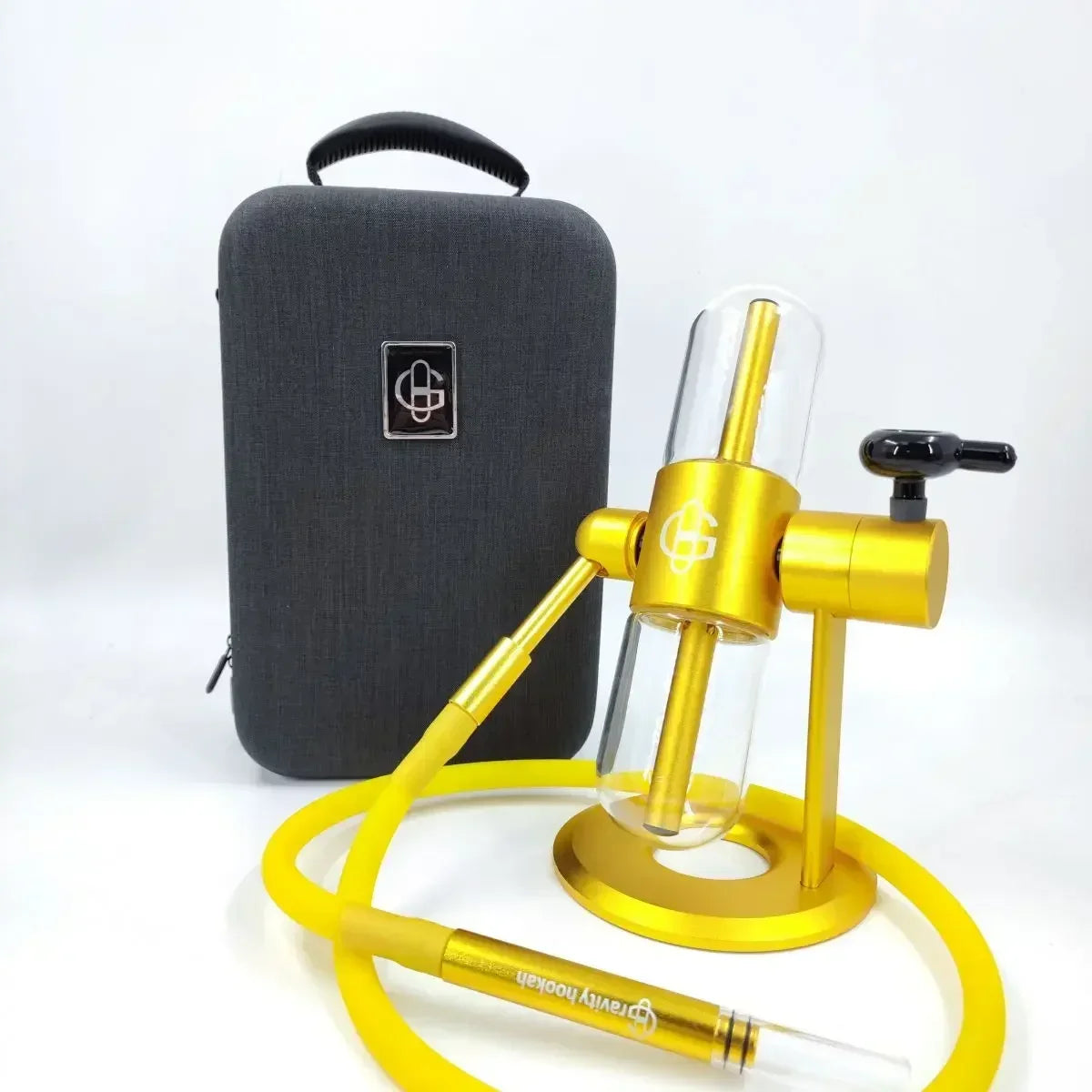 High Qulity Hookah Pipes Smoking Grass Set with Glass Tobacco Bowls Portable Handbag Metal Shisha Water Pipes Smoking Accessory
