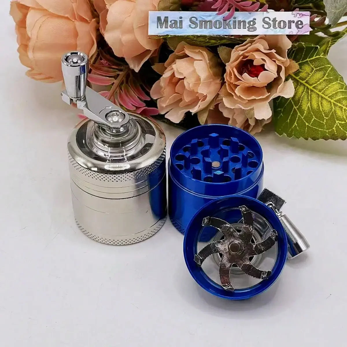 1.6Inch Handle Herb Grinder 4-Layer Manual Spice Mill Metal Pepper Salt Mortar Raw Grass Tobacco Grinder Cigarette Accessories