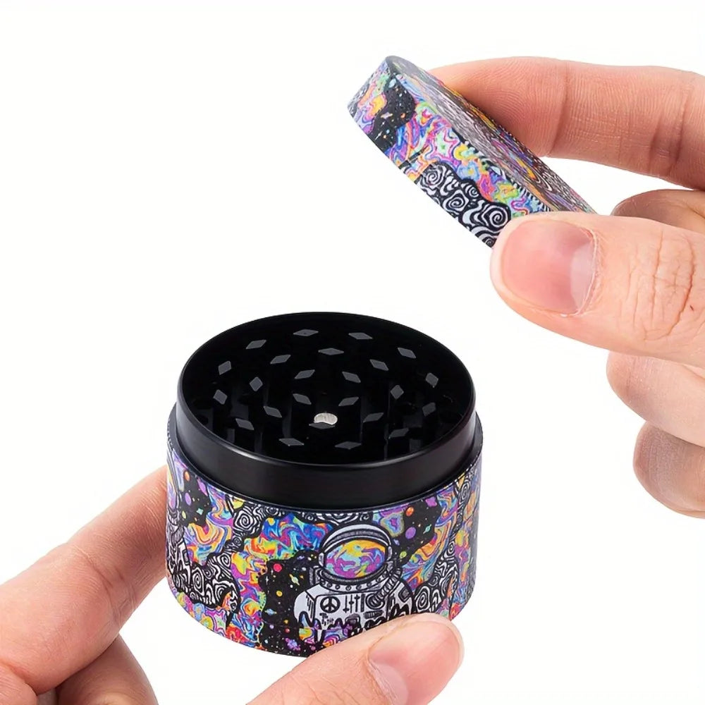 50Mm Metal Astronaut Herb Grinder 4-Layer Spice Mill Mortar Raw Grass Tobacco Grinder Kitchen Tool Cigarette Smoking Accessories