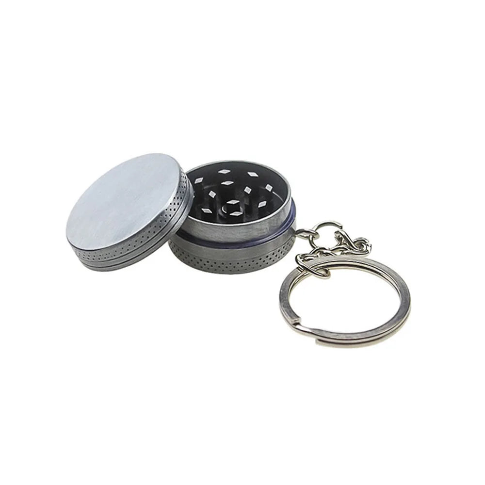 30Mm Mini 2-Layers Herb Tobacco Grinder with Keychain Cigarette Grinder Spice Cigarette Herb Tobacco Grinder Crusher Hand Miller