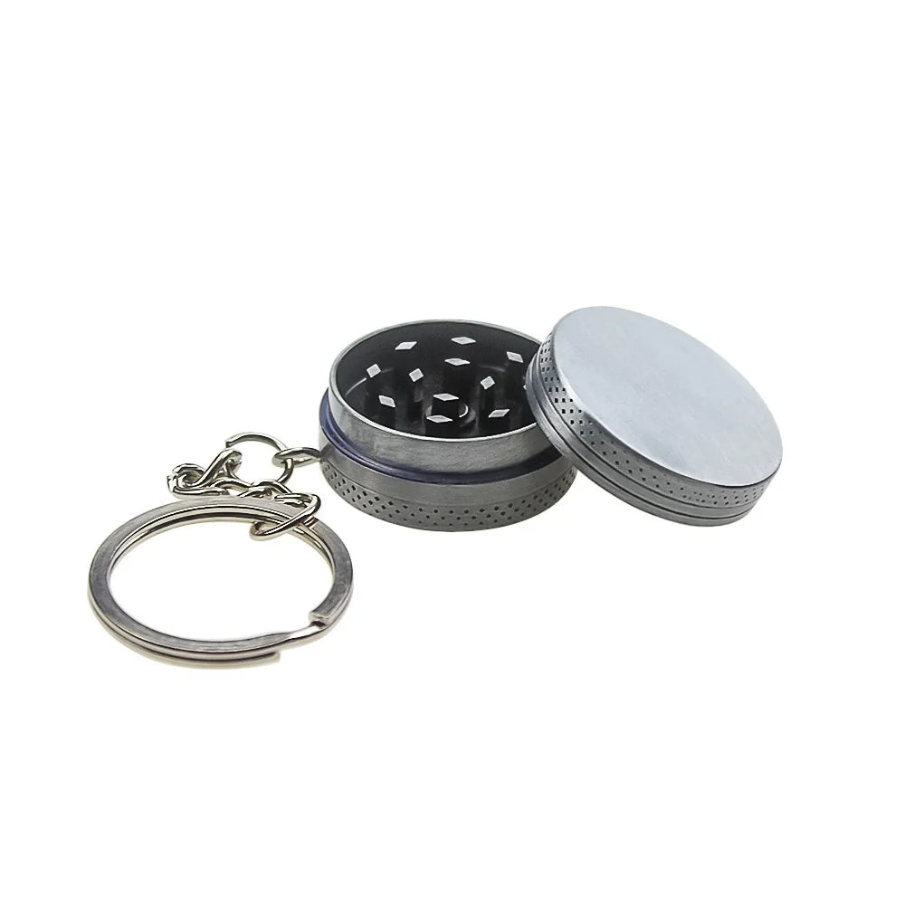 30Mm Mini 2-Layers Herb Tobacco Grinder with Keychain Cigarette Grinder Spice Cigarette Herb Tobacco Grinder Crusher Hand Miller
