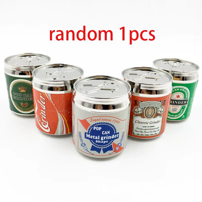 50Mm Zinc Alloy Herb Smoking Tobacco Grinder Crusher 4 Layer Tobacco Grinder Small Beer Zip Top Can Metal Grinder Grinder