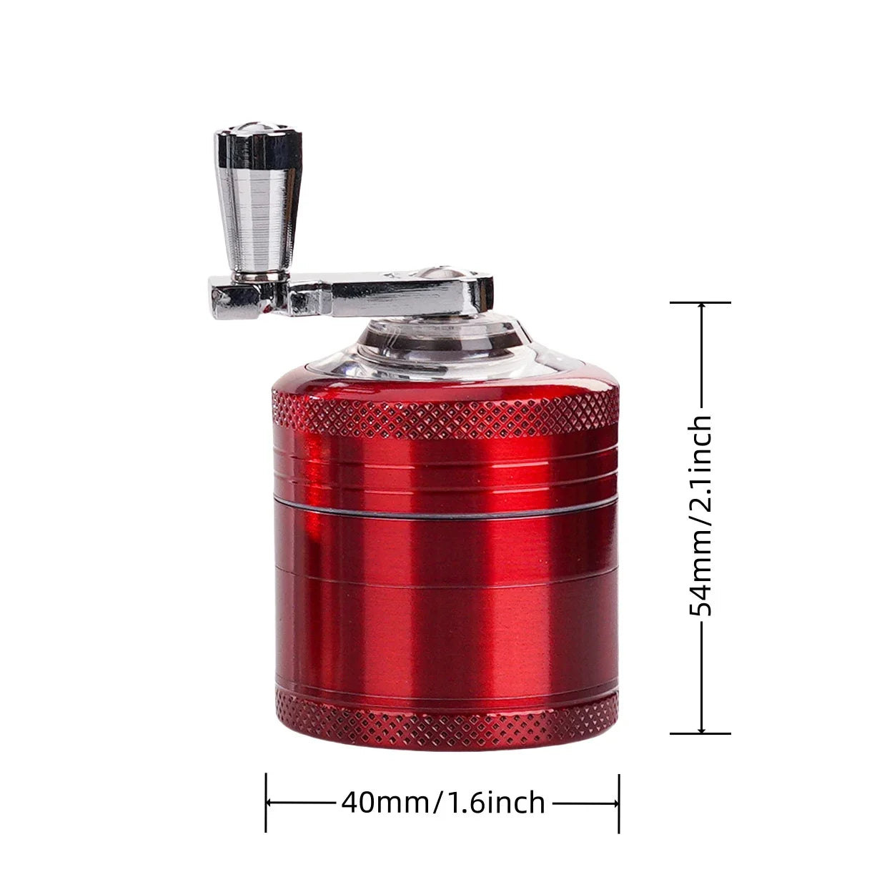 1.6Inch Handle Herb Grinder 4-Layer Manual Spice Mill Metal Pepper Salt Mortar Raw Grass Tobacco Grinder Cigarette Accessories