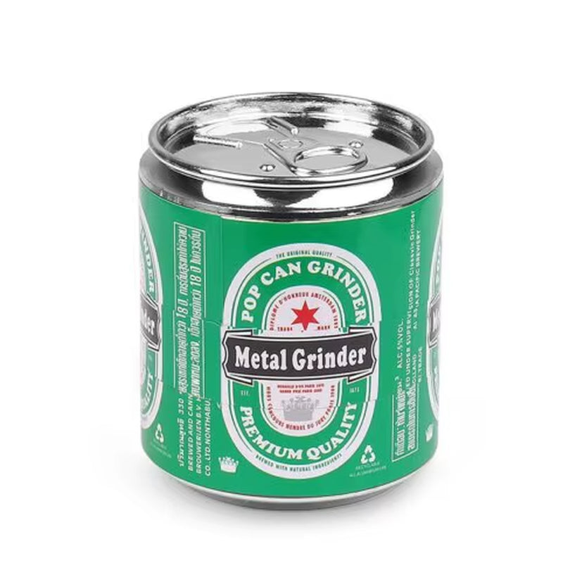 50Mm Zinc Alloy Herb Smoking Tobacco Grinder Crusher 4 Layer Tobacco Grinder Small Beer Zip Top Can Metal Grinder Grinder