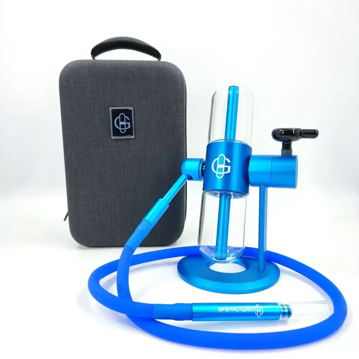 High Qulity Hookah Pipes Smoking Grass Set with Glass Tobacco Bowls Portable Handbag Metal Shisha Water Pipes Smoking Accessory