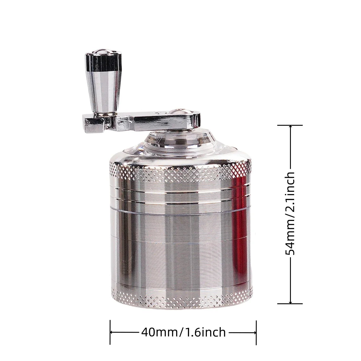 1.6Inch Handle Herb Grinder 4-Layer Manual Spice Mill Metal Pepper Salt Mortar Raw Grass Tobacco Grinder Cigarette Accessories