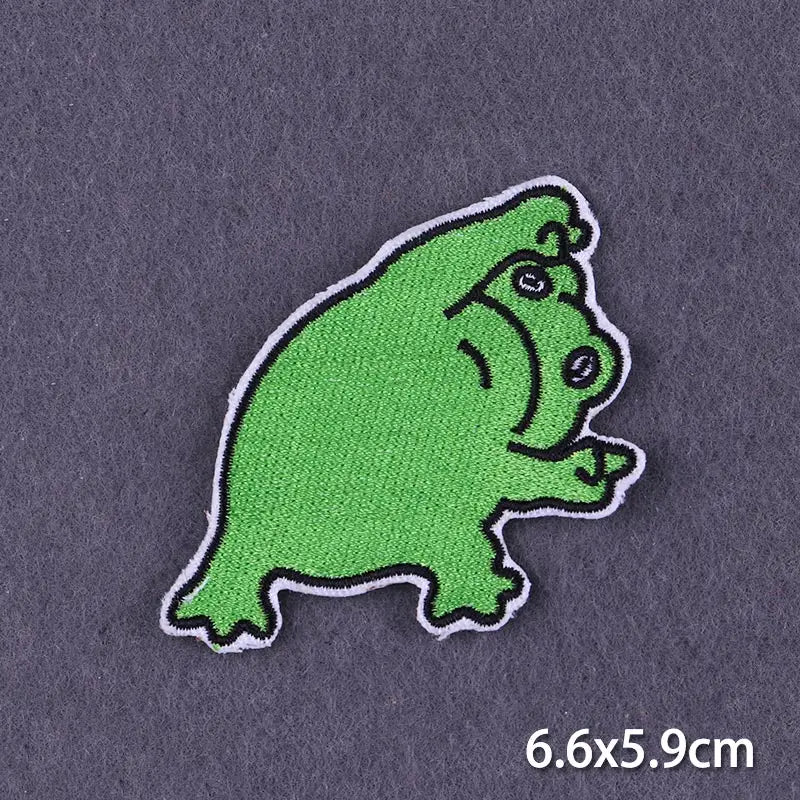 New Frog Patches on Clothes Cartoon Cat Stickers Iron on Patches for Clothing Fusible Patch Clothes Patches Cheap Patch Badge