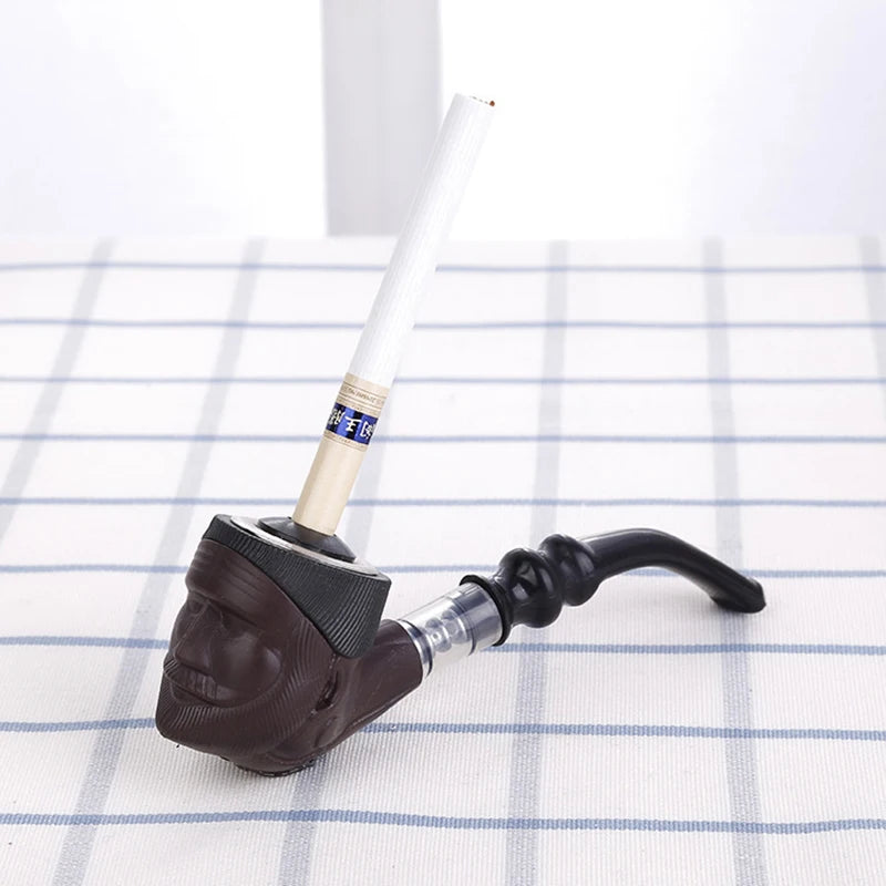 Portable Tobacco Bent Pipe Wooden Smoking Filter Grinder Handheld Herb Pipes Cleaning Durable Cigarette Accessories Men'S Gifts
