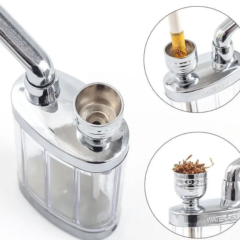 New Design Tar Filtration Water Smoke Pipe Microfilter Portable Tobacco Pipe Creative Circulation Cigarette Filter Smoking Tool