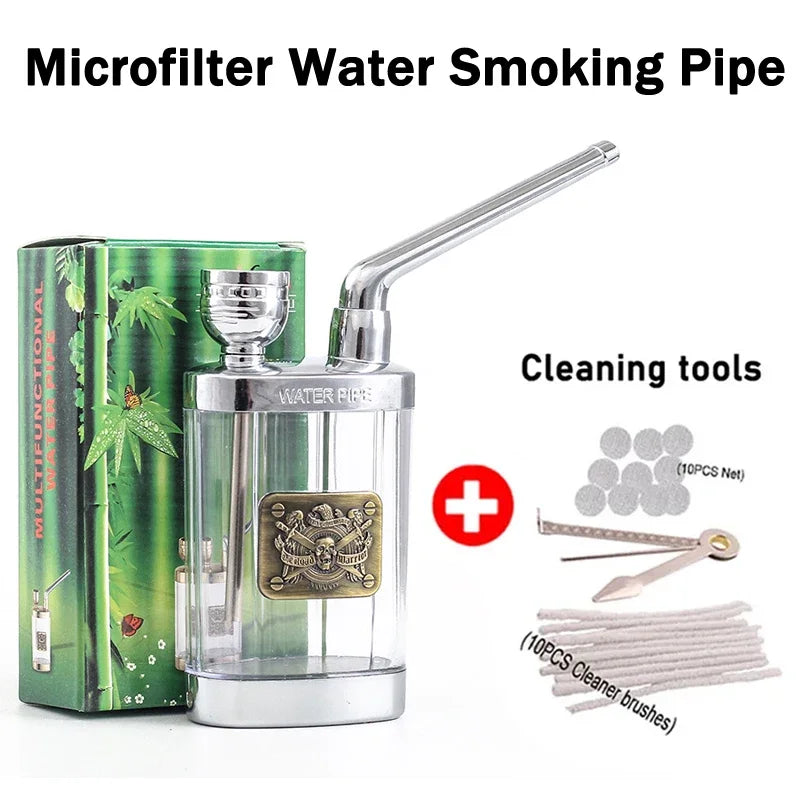 New Design Tar Filtration Water Smoke Pipe Microfilter Portable Tobacco Pipe Creative Circulation Cigarette Filter Smoking Tool