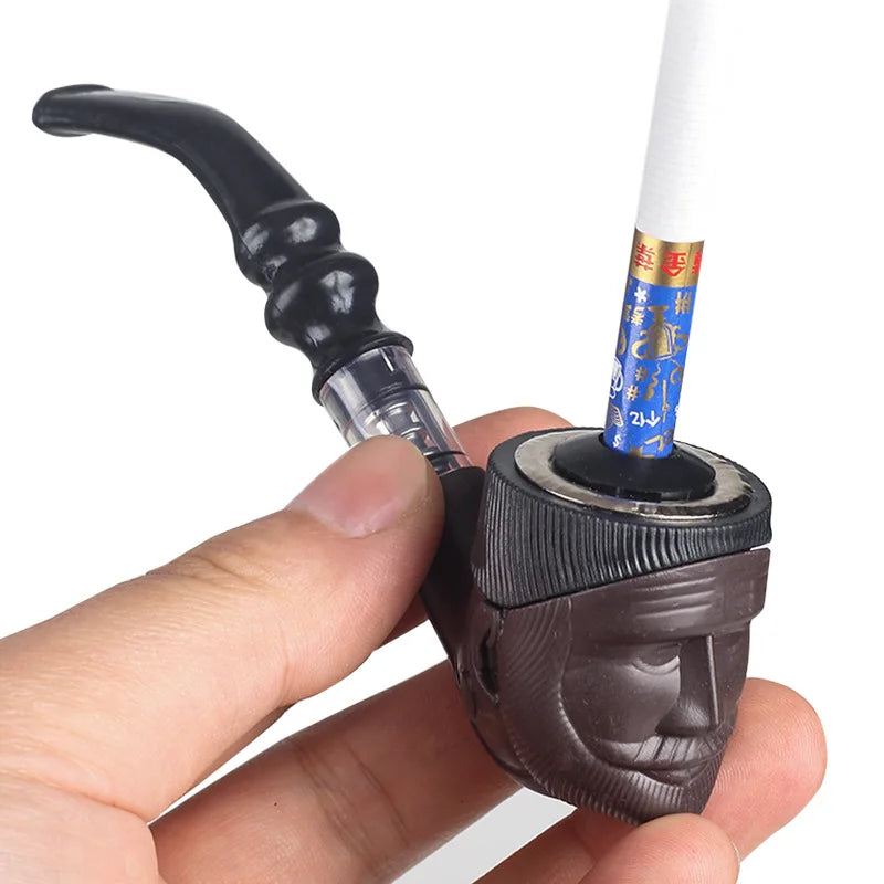 Portable Tobacco Bent Pipe Wooden Smoking Filter Grinder Handheld Herb Pipes Cleaning Durable Cigarette Accessories Men'S Gifts