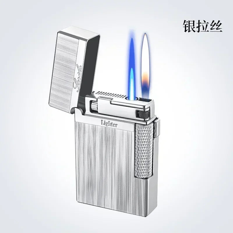 Metal Windproof Torch Gas Lighter Double Flame Butane Lighter Smoking Accessory Gadgets for Men Gift Cigarette Lighter