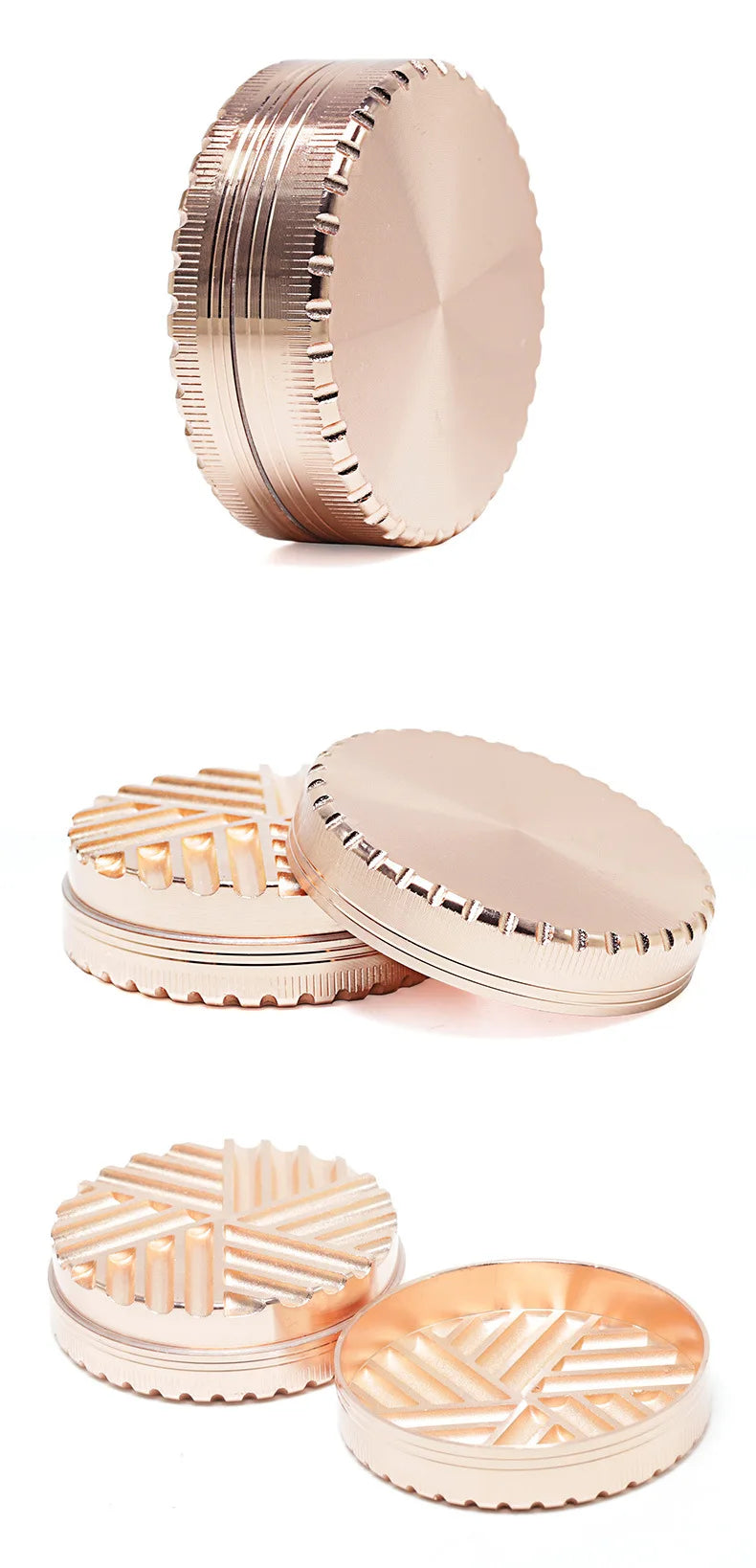 63Mm Toothless Tobacco Herb Grinder Herbal Grinders 2 Layers Creative Aluminum Alloy Smoke Breaker Spice Crusher Mill Shredder