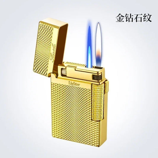 Metal Windproof Torch Gas Lighter Double Flame Butane Lighter Smoking Accessory Gadgets for Men Gift Cigarette Lighter