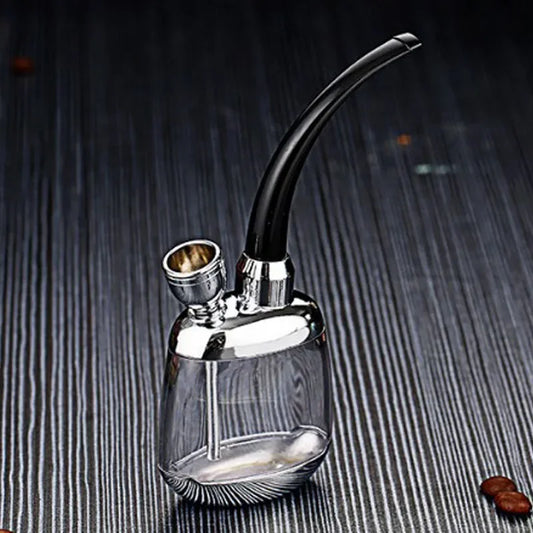 High Quality Business Portable Water Smoking Pipe with Bent Type Handmade Smoking Accessories Glass Hookah Cigarette Filter