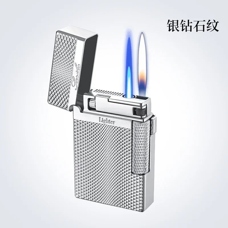 Metal Windproof Torch Gas Lighter Double Flame Butane Lighter Smoking Accessory Gadgets for Men Gift Cigarette Lighter