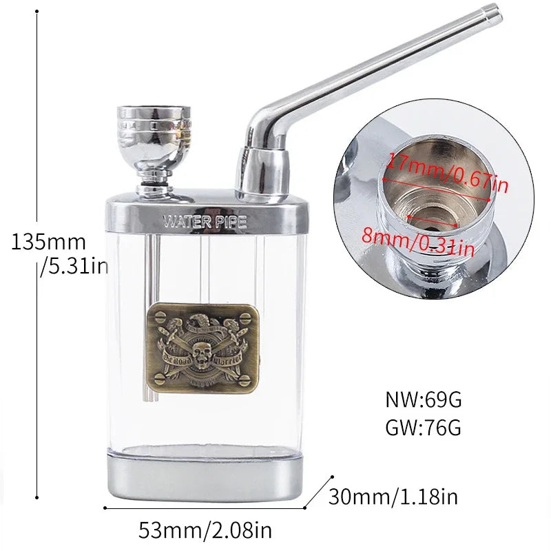 New Design Tar Filtration Water Smoke Pipe Microfilter Portable Tobacco Pipe Creative Circulation Cigarette Filter Smoking Tool