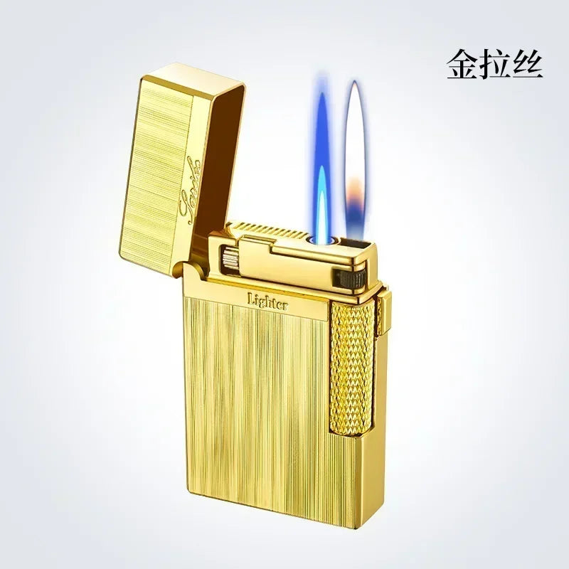 Metal Windproof Torch Gas Lighter Double Flame Butane Lighter Smoking Accessory Gadgets for Men Gift Cigarette Lighter