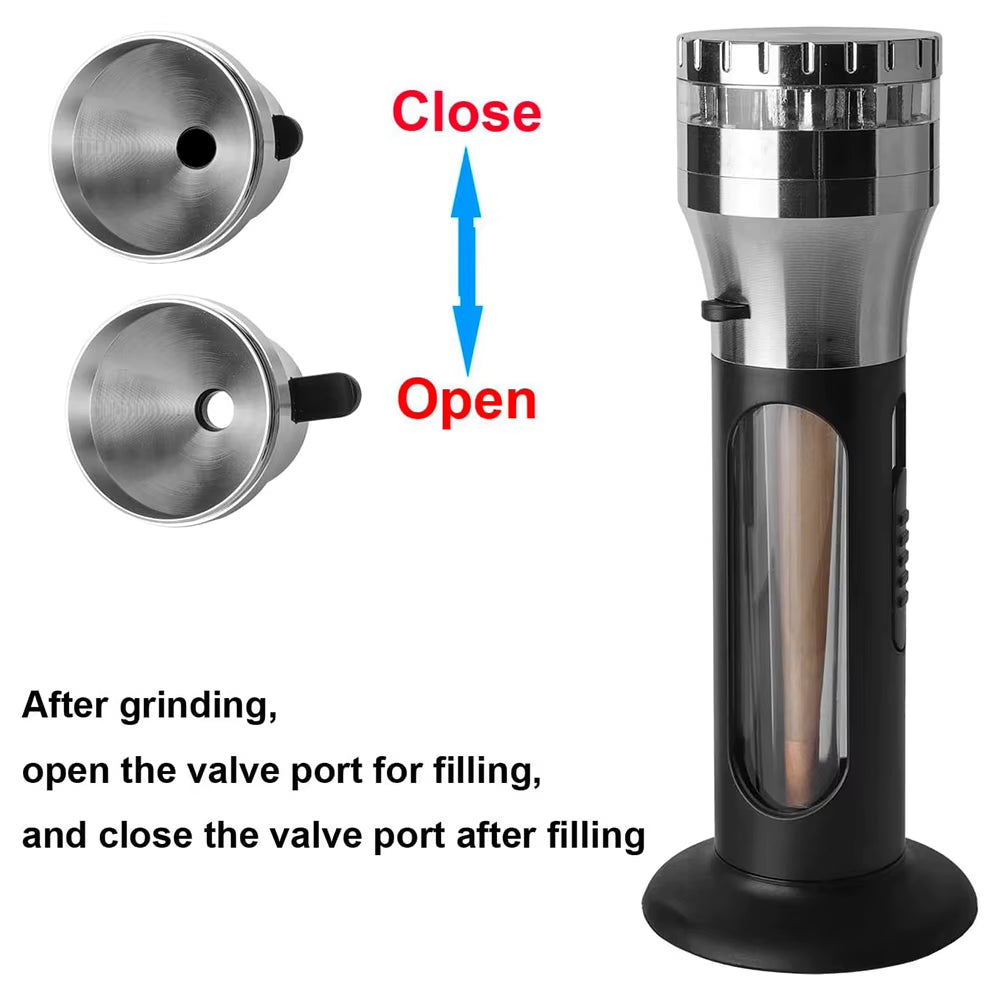 2 in 1 Herb Grinder and Cone Filler, Portable Herb Grinder and Roll Filling Machine, Herb Grinder Cone Loader Grinder Roller