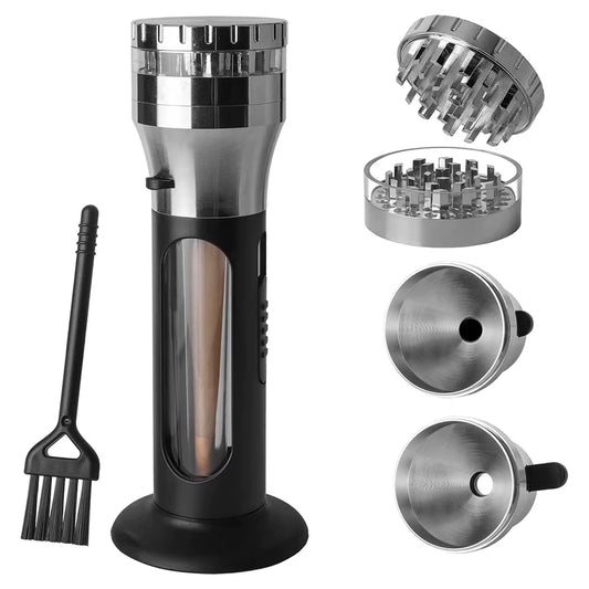 2 in 1 Herb Grinder and Cone Filler, Portable Herb Grinder and Roll Filling Machine, Herb Grinder Cone Loader Grinder Roller