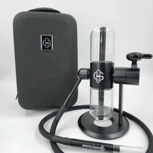 High Qulity Hookah Pipes Smoking Grass Set with Glass Tobacco Bowls Portable Handbag Metal Shisha Water Pipes Smoking Accessory