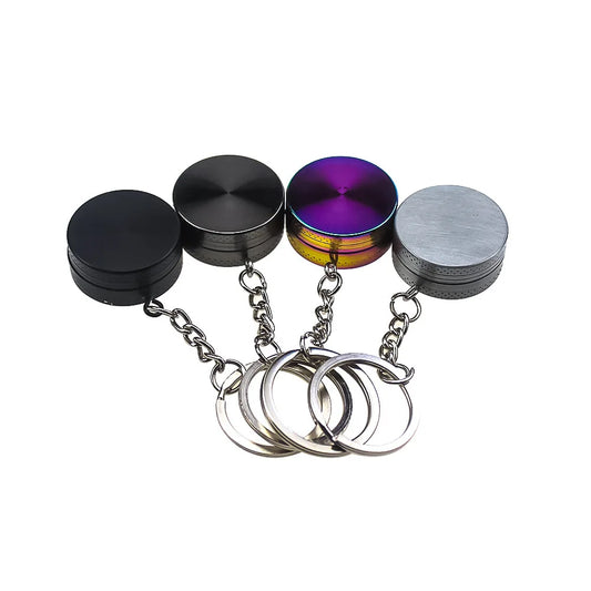 30Mm Mini 2-Layers Herb Tobacco Grinder with Keychain Cigarette Grinder Spice Cigarette Herb Tobacco Grinder Crusher Hand Miller