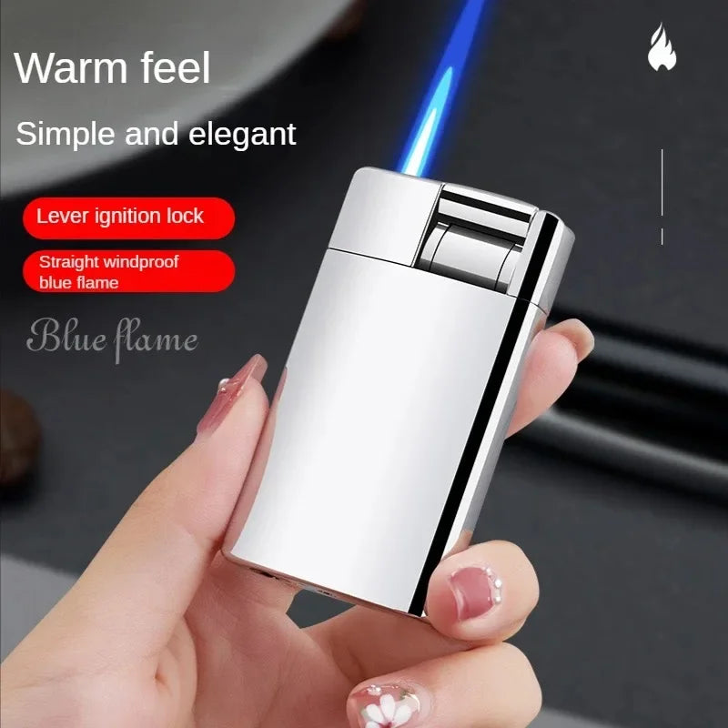 2025 New Creative Cigarette Butt Cigar Lighter Windproof Blue Flame Straight Metal Lighter Men'S Gift Smoke Accesoires